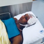 Battered Khalid in the hospital